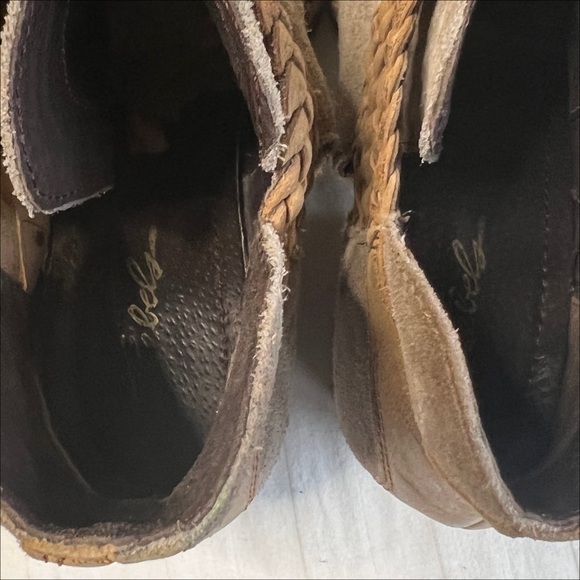 Rebels Calista Suede Ankle Booties with Braided Leather Double Strap Size 8 - Picture 8 of 9